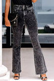 Acid Wash High Waist Flare Jeans