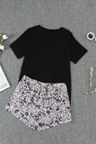 Coffee Please Graphic Crop Top And Shorts Lounge Set