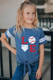 Family Matching LOVE Baseball Graphic Print Mama's T Shirt