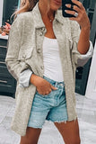 Joint Patch Buttoned Turndown Collar Shacket