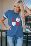 Family Matching LOVE Baseball Graphic Print Mama's T Shirt