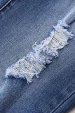 Split Hem Ripped High Waist Flare Jeans