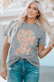 Gray Fall Kind of Girl Letter Print Short Sleeve Graphic Tee