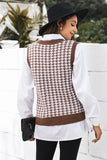 V Neck Argyle Plaid Knitted Sweater Vest