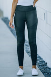Black Patchwork Tummy Control High Waist Leggings