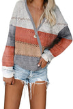Color Block Deep V Neck Wrap Sweater