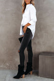 Satin Button Shirt with Pocket