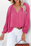 Rose Split V Neck Dolman Top