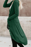 Selected Button Pocketed High Low Cardigan