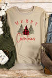Leopard Plaid Tree Graphic Christmas Sweatshirt
