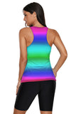 Ombre Print Racerback Tankini Swimsuit