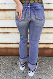 Splatter Boyfriend Straight Ripped Jeans