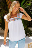 Embroidered Babydoll Top