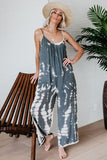 Spaghetti Strap Tie Dye Baggy Long Pants Romper
