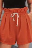 Frilled Drawstring Waist High Rise Shorts