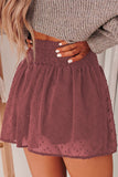 Smocked Waist Swiss Dot Casual Shorts
