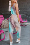 Tie Dye Drawstring Jogging Jumpsuit