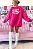 Rose HEY THERE COWBOY Graphic Oversize Sweatshirt