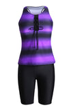 Ombre Print Racerback Tankini Swimsuit