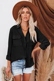 Turn-down Collar Pocketed Button Shirt