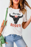 White Not My Rodeo Bull Graphic T Shirt