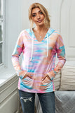Multicolor Tie Dyed Pocket Pullover Hoodie