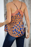 Camel Leopard Print Lace Cami Tank