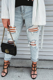 Vintage Wash Distressed Boyfriend Jeans