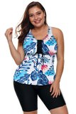 Ombre Print Racerback Tankini Swimsuit