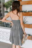 Spaghetti Straps Ruched Ruffled Mini Dress
