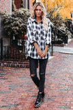 Cotton Blend Plaid Buttoned Shirt with Bust Pockets