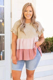 Ruffled Colorblock Babydoll Plus Size Top