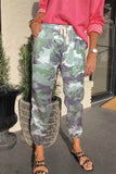 Elastic Waist Neon Camo Joggers
