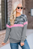 Camouflage Patchwork Long Sleeve Top