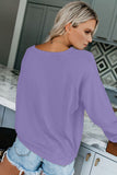 Solid Crew Neck Pullover Sweatshirt