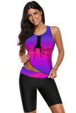 Ombre Print Racerback Tankini Swimsuit