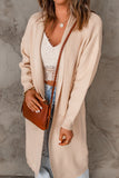 Rib Knitted Drop Sleeve Open Front Cardigan