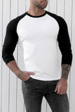 Men's Letter Car Print Color Block Long Sleeve Top