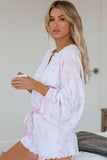 Floral Print White Knit Lounge Set