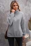 Wine Red Zipped Collar Sweatshirt