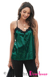 Eyelash V Neck Sequin Tank Top