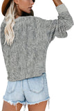 Deep V-neck Long Sleeve Knit Sweater