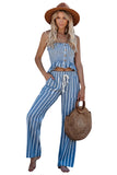 Smocked Striped Tube Top and Pants Set