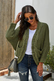 Chunky Knit Solid Cardigan with Pocket