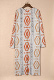 Geometric Aztec Print Open Front Cardigan