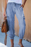 Drawstring Cargo Pocketed Joggers