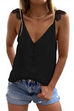 Adjustable Lace Straps Buttons Tank Top