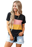 Color Block Panel Front T-shirt with Knot