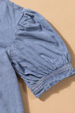 Asymmetric Cold Shoulder Denim Dress