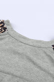 Leopard Sleeves Christmas Tree Print Top